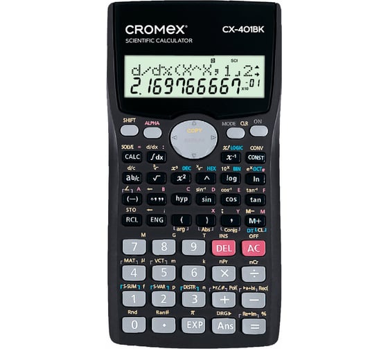 Калькулятор инженерный Cromex CX-401BK (155х80 мм), 401 функция, 10+2 разрядов, черный, 273833 1