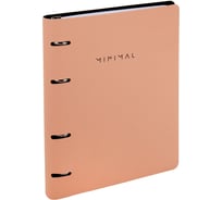 Бизнес-тетрадь на кольцах BRAUBERG VISTA, Minimal, А5, 175х215мм, 120л, под кожу, персиковый, 405214