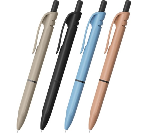 Ручки шариковые автоматические с грипом BRAUBERG MORANDI COLOR, синие, 4 шт, 0.3 мм, 144495 1