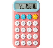 Калькулятор карманный DELI PUPUBADY, 8 разрядов, силиконовые кнопки, 110х64х13, 6мм, розовый EM12
