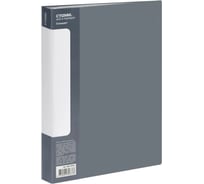 Папка со 100 вкладышами Стамм Стандарт А4, 30мм, 800мкм, пластик, серый ММ-30637