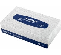 Косметические салфетки ЛАЙМА 100 шт. 2-х слойные, 20х20 см, в картонном боксе белые 126909