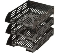 Лоток горизонтальный для бумаг Attache 3шт/наб на металл стерж черный 1603687