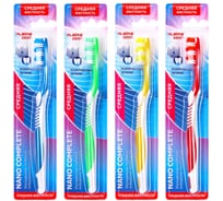 Зубная щетка средней жесткости LAIMA DENT Nano Complete, 12 шт., 609316
