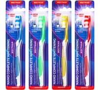 Зубная щетка жесткая LAIMA DENT Nano Complete WHITENING, безопасное отбеливание, 12 шт., 609317