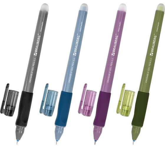 Ручка стираемая гелевая с эргономичным грипом BRAUBERG RESTART MORANDI, СИНЯЯ, КОМПЛЕКТ 24 шт., линия 0,35мм, 144416