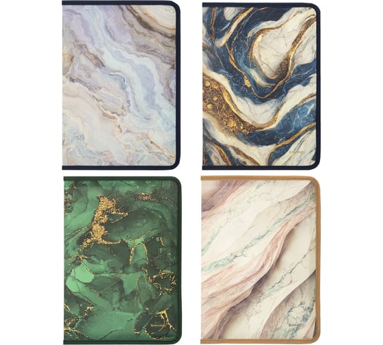 Папка на молнии для документов и тетрадей пластиковая BRAUBERG Мрамор А4, 330х230мм, ассорти, 273932