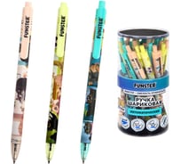 Ручка шариковая автоматическая с принтом FUNSTER CUTE ANIMALS, СИНЯЯ, КОМПЛЕКТ 24 шт., линия 0,35 мм 144402