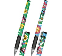 Ручка шариковая с грипом FUNSTER GRIP ATTENTION, СИНЯЯ, КОМПЛЕКТ 24 шт., узел 0,7 мм, линия письма 0,35 мм 144395