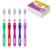 Зубная щетка LAIMA средней жесткости, КОМПЛЕКТ 50шт, DENT, 609691