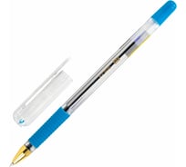 Ручка шариковая BRAUBERG масляная с грипом X-ONE, СИНЯЯ, корпус прозрачный, линия 0,35 мм, КОМПЛЕКТ 12 шт., 143985