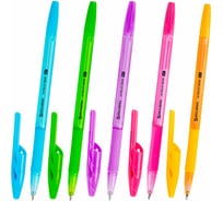 Ручка шариковая с грипом BRAUBERG ULTRA GT NEON, СИНЯЯ, корпус ассорти, линия 0,35мм, КОМПЛЕКТ 50 шт 144054