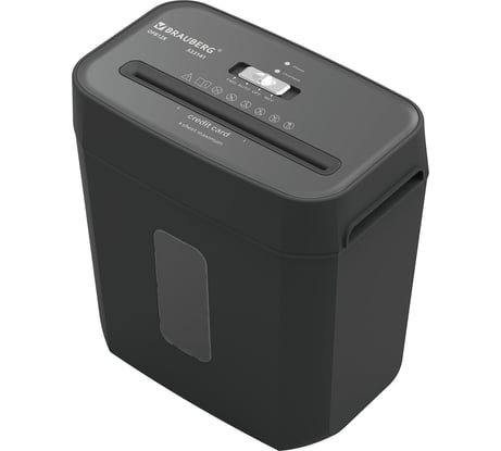Уничтожитель (шредер) BRAUBERG OF-812X, карты, скобы, 4 секретн., 4х35мм, 8 листов, 12л, 533141
