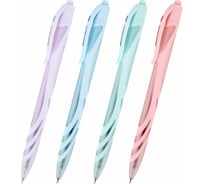 Ручка шариковая автоматическая BRAUBERG ULTRA COLOR PASTEL, soft-touch, СИНЯЯ, линия 0,35мм, КОМПЛЕКТ 24 шт., 144204