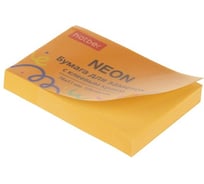Бумага для заметок Hatber NEON 76х51мм, 100л, с клеевым краем, оранжевая 090329