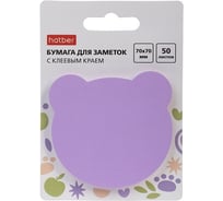 Бумага для заметок Hatber Teddy 70х70мм, 50л, с клеевым краем, фигурная 090339