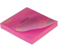 Бумага для заметок Hatber NEON 75х75мм, 100л, с клеевым краем, розовая 090325