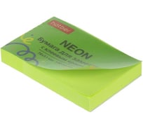 Бумага для заметок Hatber NEON 76х51мм 100л, с клеевым краем, зеленая 090326