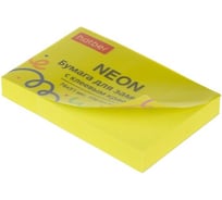 Бумага для заметок Hatber NEON 76х51мм 100л, с клеевым краем, желтая 090327
