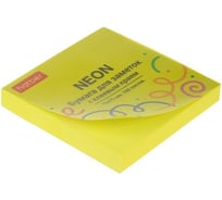 Бумага для заметок Hatber NEON 75х75мм, 100л, с клеевым краем, желтая 090324