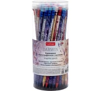 Карандаш чернографитный Hatber Darwin круглый корпус 72шт. HB с ласти 093398