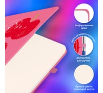 Скетчбук BRAUBERG слоновая кость, 140г/м, 130х210мм, 80л, софт-тач, резинка, ART, Red apples, 117773