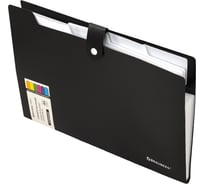Папка-органайзер на кнопке BRAUBERG Extra 5 отделений, А4, черная с белым, 274094