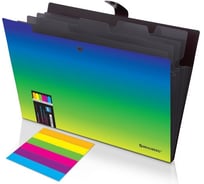 Папка-органайзер на кнопке BRAUBERG GRADE 5 отделений, A4, зелено-голубой градиент, 274092