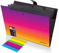 Папка-органайзер на кнопке BRAUBERG GRADE 5 отделений, A4, желто-розовый градиент, 274093