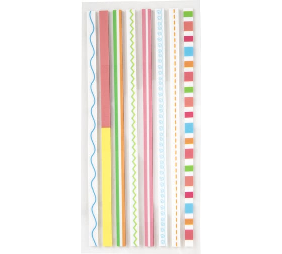 Закладки клейкие выделители текста BRAUBERG ULTRA PATTERN COLOR, 135х5мм, 160 шт (8 цвх20 л, 116687
