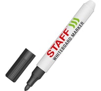 Маркер стираемый для белой доски Staff BASIC ЧЕРНЫЙ, 12 шт., WBM-200, 1-3 мм, 152638