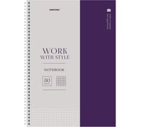 Бизнес-тетрадь ОФИСМАГ А4 80л, гребень, клетка, обложка картон, ОФИСНЫЙ СТИЛЬ, 405632