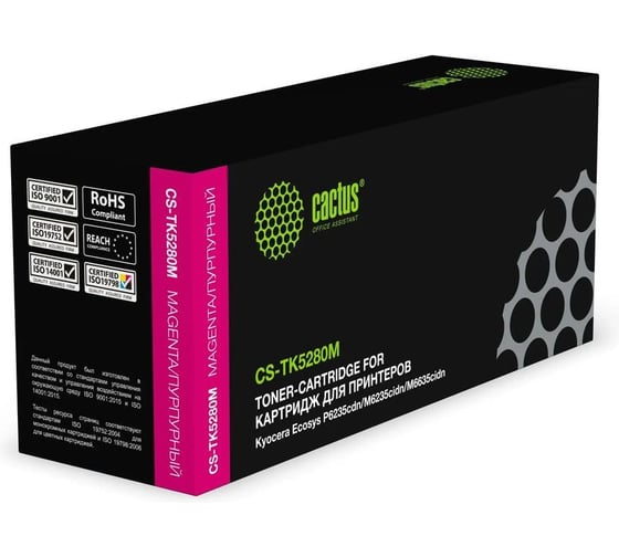 Картридж лазерный Cactus CS-TK5280M-MPS TK-5280M пурпурный, 22000 страниц, для Kyocera Ecosys P6235cdn/M 2003701