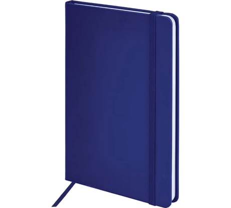 Бизнес-блокнот BRAUBERG А5 138x213мм Basic, под кожу, 80л, клетка, синий, 116229