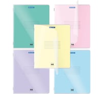 Бизнес-тетрадь BRAUBERG обложка пластик (прозрачный) А5 48л. скоба, клетка, КОМПЛЕКТ 10 шт., Smart Cover, АССОРТИ, 405041