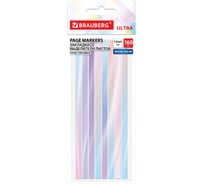Закладки клейкие BRAUBERG выделители текста ULTRA PASTEL COLOR, 135х5мм, 160 шт (8 цвх20 л), 116686
