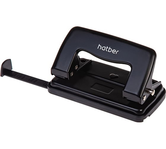 Дырокол Hatber Record металлический, 12л с линейкой, черный, 12шт. в уп 092223 1