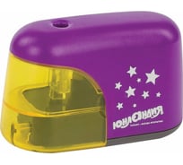 Электрическая точилка ЮНЛАНДИЯ Stars, питание от 4 батареек АА, фиолетовый 228425