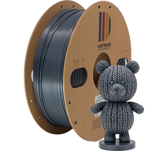 Пластик для 3D-принтера Solution print CartriDge PETG, темно-серый-серебро 361795