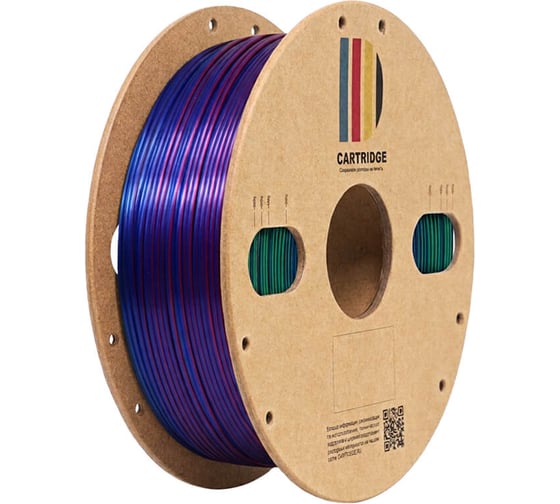 Пластик для 3D-принтера Solution print CartriDge PLA, шёлк синий-зеленый-фиолетовый (Silk) 357799
