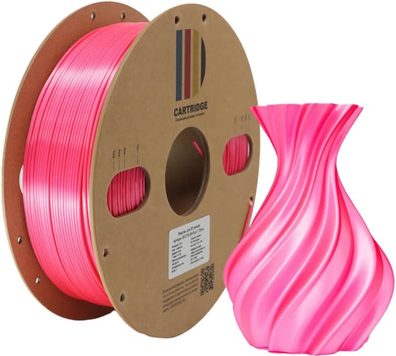 Пластик Solution print PLA Silk SP 1.75 мм 1 кг для 3D-принтера, шёлк (розовый) 361778