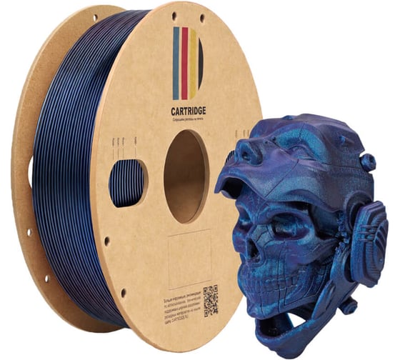 PLA пластик SP Solution print 1.75 мм 1 кг для 3D-принтера, хамелеон фиолетовый, синий 357794