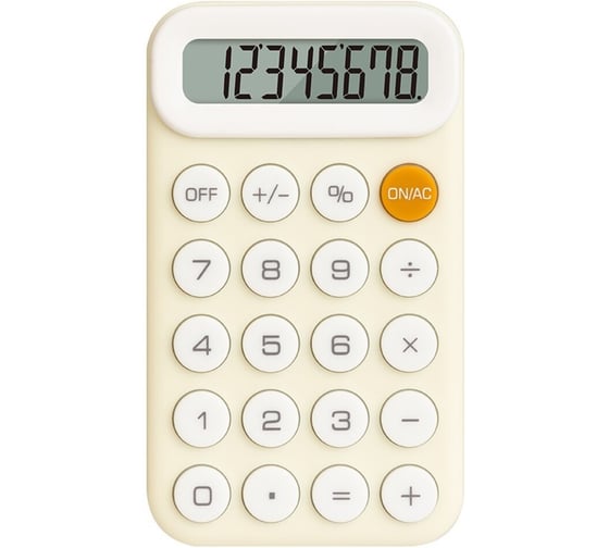 Калькулятор карманный Deli EM10, 8 разрядов, питание от батарейки, 110*64*13, 7мм, пластик, пастельный желтый, EM10-YL