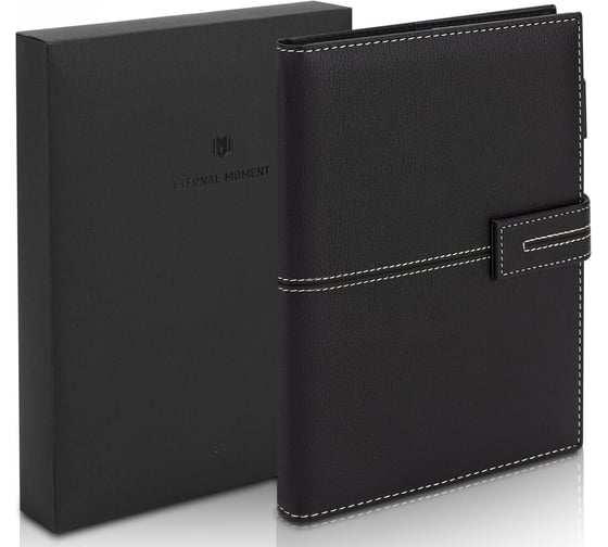 Бизнес-блокнот Deli, формат A5 210*143 мм, 120 листов, 80 г/м2, жесткая обложка, линейка черный EN139L-black