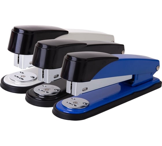 Степлер DELI, 24/6, 24/8, 26/6 (50 листов), ассорти, 150 скоб, металлическая коробка  E0314