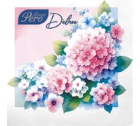 Салфетки бумажные сервировочные GrandPero Deluxe Гортензия, трехслойные, 20 шт 281996