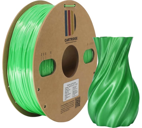 TPU-пластик Solution Print  для 3D-принтера, шёлк зеленый (Silk), CartriDge 361787