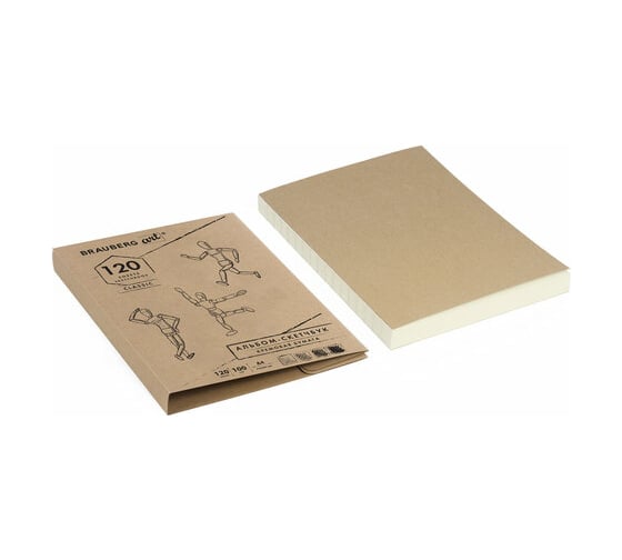 Скетчбук BRAUBERG 100 г/м2, 210х297 мм, 120 листов, прошивка 128960