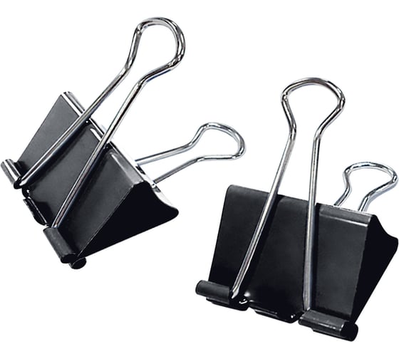 Зажимы для бумаг Staff ECO, комплект 12 шт, 32 мм, на 140 листов, черные, картонная коробка, 274033