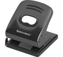 Дырокол металлический BRAUBERG Office style, до 30 листов, черный, 273954